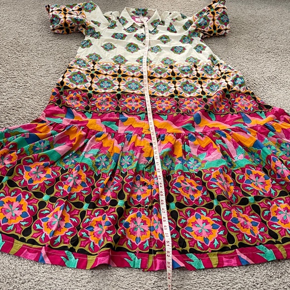 By Anthropologie Mixed Print Buttondown Maxi Dress - Picture 10 of 12